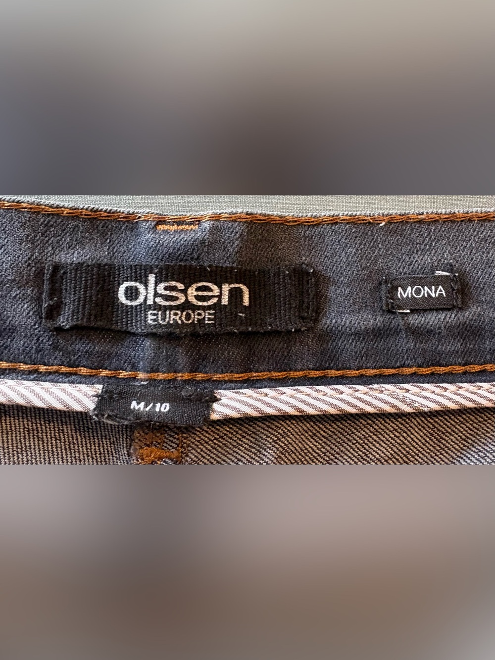 Olsen “Mona” Hi-Waist Straight Slim Cut Leg Power Stretch Tonal Animal Print(10) - Picture 2 of 9
